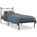 vidaXL fekete fém ágykeret fejtámlával 75 x 190 cm