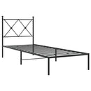 vidaXL fekete fém ágykeret fejtámlával 75 x 190 cm