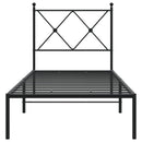 vidaXL fekete fém ágykeret fejtámlával 75 x 190 cm