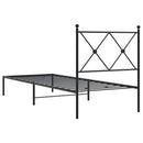 vidaXL fekete fém ágykeret fejtámlával 75 x 190 cm