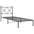 vidaXL fekete fém ágykeret fejtámlával 80 x 200 cm