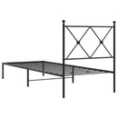 vidaXL fekete fém ágykeret fejtámlával 80 x 200 cm