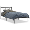 vidaXL fekete fém ágykeret fejtámlával 90 x 190 cm
