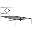 vidaXL fekete fém ágykeret fejtámlával 90 x 190 cm