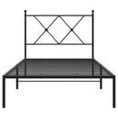 vidaXL fekete fém ágykeret fejtámlával 90 x 190 cm