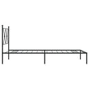 vidaXL fekete fém ágykeret fejtámlával 90 x 190 cm