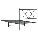 vidaXL fekete fém ágykeret fejtámlával 90 x 190 cm