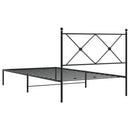 vidaXL fekete fém ágykeret fejtámlával 100 x 190 cm