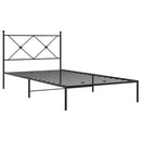 vidaXL fekete fém ágykeret fejtámlával 100 x 200 cm