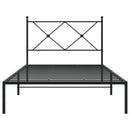 vidaXL fekete fém ágykeret fejtámlával 100 x 200 cm