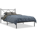 vidaXL fekete fém ágykeret fejtámlával 107 x 203 cm