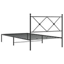 vidaXL fekete fém ágykeret fejtámlával 107 x 203 cm
