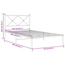 vidaXL fekete fém ágykeret fejtámlával 107 x 203 cm