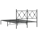 vidaXL fekete fém ágykeret fejtámlával 120 x 190 cm