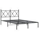 vidaXL fekete fém ágykeret fejtámlával 120 x 200 cm