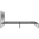 vidaXL fekete fém ágykeret fejtámlával 120 x 200 cm
