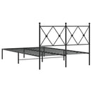 vidaXL fekete fém ágykeret fejtámlával 120 x 200 cm