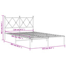 vidaXL fekete fém ágykeret fejtámlával 120 x 200 cm