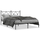 vidaXL fekete fém ágykeret fejtámlával 135 x 190 cm