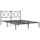 vidaXL fekete fém ágykeret fejtámlával 135 x 190 cm