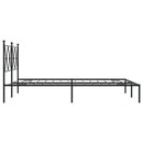 vidaXL fekete fém ágykeret fejtámlával 135 x 190 cm