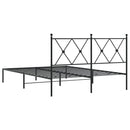 vidaXL fekete fém ágykeret fejtámlával 135 x 190 cm