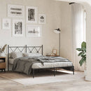 vidaXL fekete fém ágykeret fejtámlával 135 x 190 cm