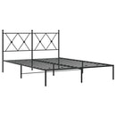 vidaXL fekete fém ágykeret fejtámlával 140 x 190 cm