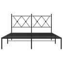 vidaXL fekete fém ágykeret fejtámlával 140 x 190 cm