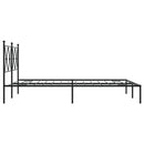 vidaXL fekete fém ágykeret fejtámlával 140 x 190 cm