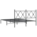 vidaXL fekete fém ágykeret fejtámlával 140 x 190 cm