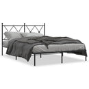 vidaXL fekete fém ágykeret fejtámlával 140 x 190 cm