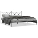 vidaXL fekete fém ágykeret fejtámlával 183 x 213 cm