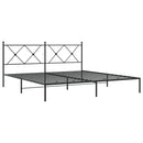 vidaXL fekete fém ágykeret fejtámlával 183 x 213 cm