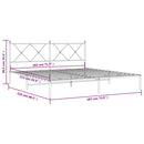 vidaXL fekete fém ágykeret fejtámlával 183 x 213 cm