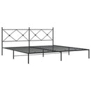 vidaXL fekete fém ágykeret fejtámlával 193 x 203 cm