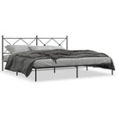vidaXL fekete fém ágykeret fejtámlával 193 x 203 cm
