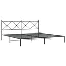 vidaXL fekete fém ágykeret fejtámlával 200 x 200 cm