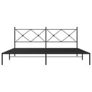 vidaXL fekete fém ágykeret fejtámlával 200 x 200 cm