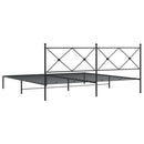 vidaXL fekete fém ágykeret fejtámlával 200 x 200 cm