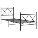 vidaXL fekete fém ágykeret fej- és lábtámlával 75 x 190 cm