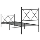 vidaXL fekete fém ágykeret fej- és lábtámlával 75 x 190 cm