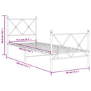 vidaXL fekete fém ágykeret fej- és lábtámlával 75 x 190 cm