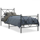 vidaXL fekete fém ágykeret fej- és lábtámlával 75 x 190 cm