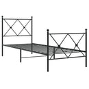 vidaXL fekete fém ágykeret fej- és lábtámlával 80 x 200 cm