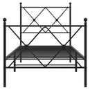 vidaXL fekete fém ágykeret fej- és lábtámlával 80 x 200 cm