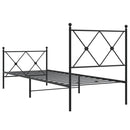vidaXL fekete fém ágykeret fej- és lábtámlával 80 x 200 cm