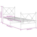 vidaXL fekete fém ágykeret fej- és lábtámlával 80 x 200 cm