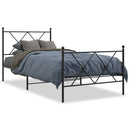 vidaXL fekete fém ágykeret fej- és lábtámlával 90 x 190 cm
