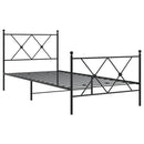 vidaXL fekete fém ágykeret fej- és lábtámlával 90 x 190 cm
